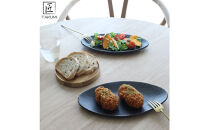 匠&nbsp;－TAKUMI－&nbsp;【信楽焼】楕円プレート（ブラック）&nbsp;２枚セット　mu-004