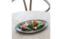 匠&nbsp;－TAKUMI－&nbsp;【信楽焼】楕円プレート（グレー）２枚セット　mu-005