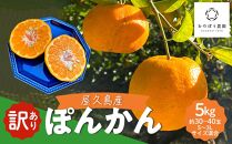 【先行予約】訳あり 家庭用 屋久島産ぽんかん 5kg（S～3Lサイズ混合・約30～40玉）