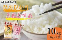和歌山県産 米 ヒノヒカリ きぬむすめ 各5kg×2袋 食べ比べ セット