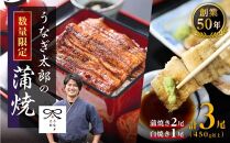 【蒲焼2尾&nbsp;白焼1尾　計3尾セット】創業50年・職人による手焼き　大隅産うなぎ