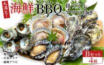 大満足！京丹後・海鮮BBQ　Bセット　貝づくしアワビ付　4種14品（3～4人前）
