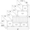 民芸調 階段箪笥 左下がり
