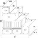 民芸調 階段箪笥 右下がり