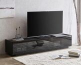 【開梱設置】テレビ台 グリッド 幅180cm ブラック 組子風デザイン追加なし TV テレビボード TV台 TVボード ローボード 家具