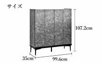 下駄箱 収納 シューズボックス 幅99.6cm 奥行35cm 高さ107.2cm （Whale-ホエール-) 【ブラック】