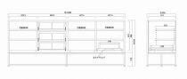 大川家具 ブガッティ180cmリビングボード ステンレス脚 天然木ウォールナット