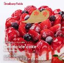 【福岡市】あまおう苺ゴロゴロジェラートアイスケーキ 1個（5号 15cm径）ストロベリーフィールズ