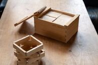 ueruhako SDGs１５番　森の美しさを守る 与謝野ヒノキの木箱入り積木（１２０ｐ） 木箱に名前・記念日入れ可能