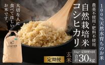 【定期便6回】【令和6年産 新米】 伊与衛門農園の自然栽培コシヒカリ玄米 5kg×6回  伊与衛門農園の特別栽培米＜温度と湿度を常時管理し新鮮米を出荷！＞/ 米 自然の力 高品質 鮮度抜群 ブランド米 福井県あわら市産 スマート農業