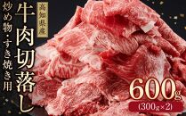 高知県産　牛肉切り落とし　炒め物・すき焼き用　約600g【小分け　約300ｇ×2】｜山重食肉【ポイント交換専用】