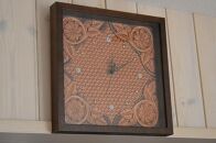 皮革工芸品 革の壁掛・置き時計 レザーカービング　【インテリア】