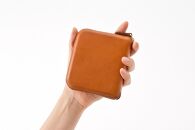 colm二つ折り財布　ブラック　立体成型で作った本革製財布