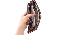 colm二つ折り財布　キャメル　立体成型で作った本革製財布