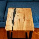 足が入りやすい無垢の木100%で作るソファーテーブル メイプル(楓)の希少な杢目を楽しむリバーテーブル