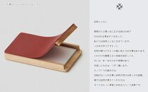 Flap card case -  rounded　red/SASAKI【旭川クラフト(木製品/名刺入れ)】フラップカードケース / ササキ工芸_03270