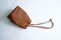 【レザー巾着】Drawstring bag　カラー：Red Brown