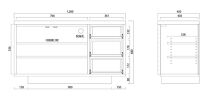 大川家具 ノート 120cmリビングボード 台輪 天然木ウォールナット