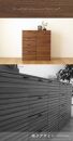 80幅 サイドボード ウォールナット 国産 日本製 大川家具 完成品 天然木 木製 サイドボード キャビネット リビングボード ルーバー 格子 ブラウン 茶