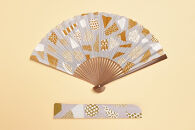 【みのや扇舗】/fan/fun扇子（大サイズ：山吹茶）