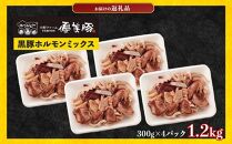 鹿児島県産黒豚「優美豚」黒豚ホルモンミックス　1.2kg（300ｇ×4個）