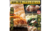 【1週間以内に発送】博多ブランドセット　博多黒豚一口生餃子75個（25個×3パック）と博多もつ鍋2.5人前セット&nbsp;少人数様向け