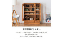 コレクションボード&nbsp;幅90cm&nbsp;本棚&nbsp;CD収納&nbsp;開き戸&nbsp;引出し&nbsp;多目的ボード&nbsp;ブラウン