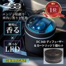 【車用ファン式芳香ディフューザー】DC360ディフューザー（香りのカートリッジ付）　香り/ホワイトムスク　