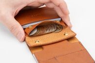 小さく薄い財布　dritto 2　キータイプ　グリージオ（カーキ系）
