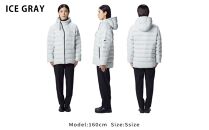 ＜UNISEX＞北海道ダウン：RETAR NUY/レタールヌイ［SOY LIgHT］LIgHT BODY DOWN PARKA ［ICE GRAY/Mサイズ］