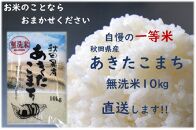 令和5年産 秋田県産あきたこまち 一等米 農家直送 無洗米10kg