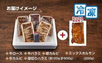 ギフト用【無地熨斗】【味付き焼肉セット】＆【新鮮ホルモン】食べ比べセット！容量800g入り！