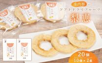 ＜自然の甘み＞庄内梨のソフトドライフルーツ「梨恵」20個（10個×2箱）セット