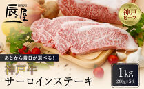 あとから着日が選べる！神戸牛サーロインステーキ　200g×5枚