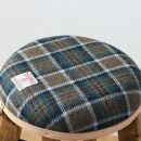 まぁるいスツール【カーキ＆ブルーチェック】 子供 椅子イスキッズ HARRIS TWEED（ハリスツイード）家具