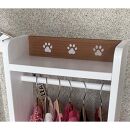 ペットハンガーラック&nbsp;（ホワイト×チーク）【肉球が可愛い】