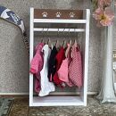 ペットハンガーラック&nbsp;（ホワイト×チーク）【肉球が可愛い】