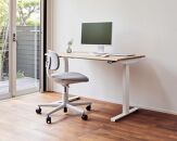 【幅140cm】【オーク】【配線トレー付】【シェルフ付】電動昇降デスク&nbsp;無垢材&nbsp;パソコンデスク&nbsp;WAAKstandingPro