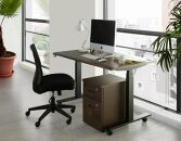 昇降デスク&nbsp;アルト140&nbsp;オーク&nbsp;天然木&nbsp;電動&nbsp;キャスター有