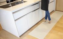 洗濯いらず、ずれない、抗菌 のふく楽 キッチンマット（・キッチンマット×1枚 ・サイズ：長さ180cm 幅50cm 厚み5mm　・カラー:オフホワイト）