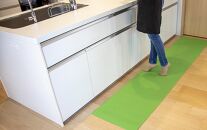洗濯いらず、ずれない、抗菌 のふく楽 キッチンマット（・キッチンマット×1枚 ・サイズ：長さ180cm 幅50cm 厚み5mm ・カラー:ライトグリーン）