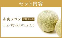 【ニセコ町産】赤肉メロン大玉２玉  化粧箱入り 2024年発送
