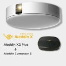 PJ07【 Aladdin X2 Plus 】【 Aladdin Connector 2 】Set　アラジン エックス 2 プラス　ワイヤレス HDMI コネクター2 セット販売　スマート プロジェクター 第2世代 Wi-Fi6対応 アラジン 家庭用 ホームシアター オートフォーカス機能 ホームエンターテイメント 映画 天井照明 LEDシーリングライト スピーカー
