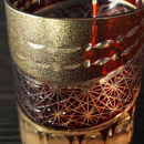 砂金切子グラス（漆技）　レッド