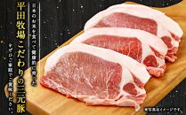 日本の米育ち平田牧場　三元豚ロースステーキ　100g×6