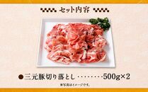 日本の米育ち平田牧場　三元豚切り落とし　500g×2