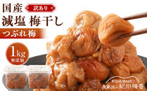 無添加 減塩 梅干し 紀州梅香 訳アリつぶれ梅 塩分約3％ 1kg(500g×2パック) A-420［KU2］
