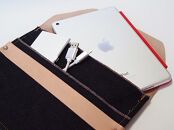 CA02【ギフト用】【刻印なし】児島デニム×本革 タブレットスリーブ ( iPad mini・タブレット 対応 )
