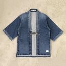 CK66【岡山デニム】“DENTO BLUE”  着物ジャケット [半袖] ／ サイズ大