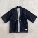 CK68【岡山デニム】“DENTO BLUE”  着物ジャケット [和紙ver] ／ サイズ大